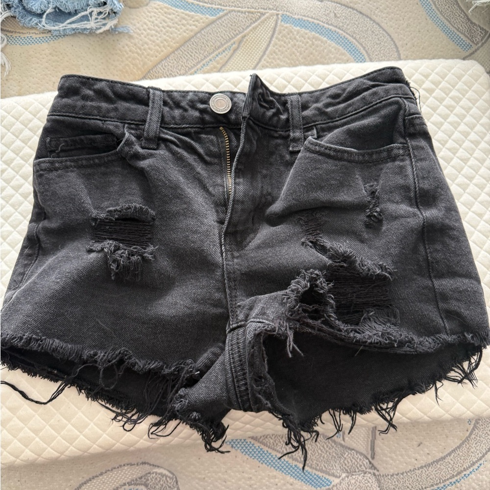 SO Black Distressed Jean Shorts